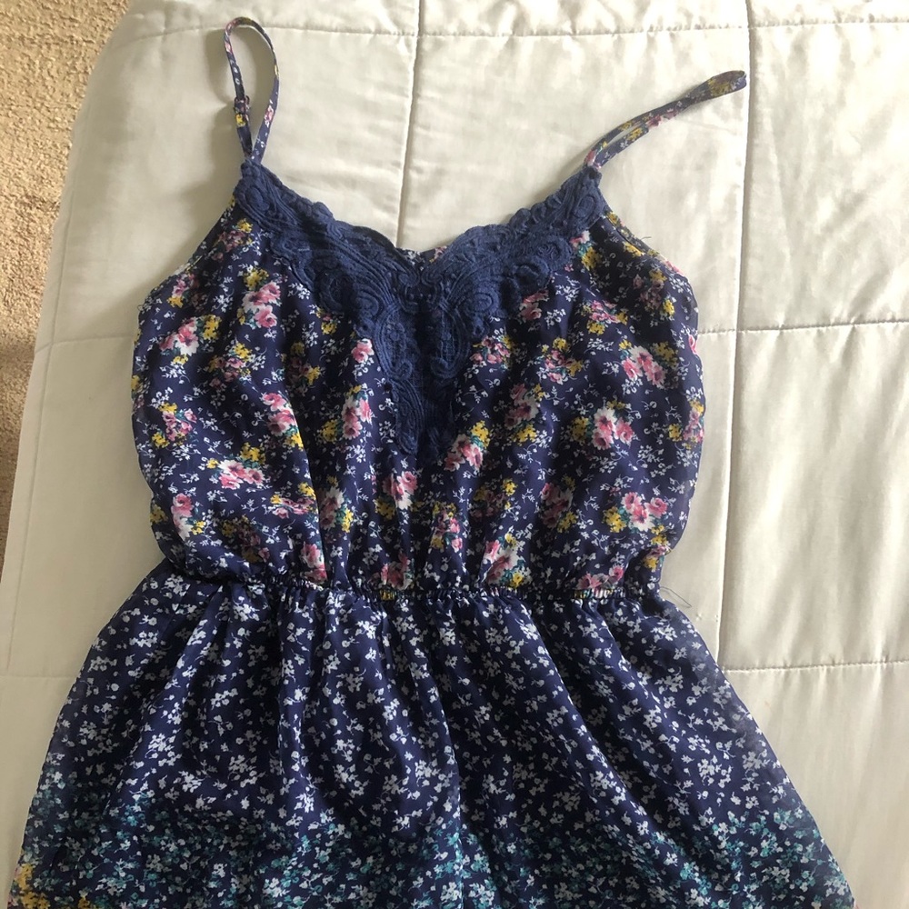 Blue floral romper